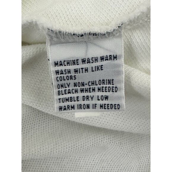 VTG Polo Ralph Lauren Big Logo #3 Rugby Polo Shirt Y2K Large All White Big Pony - Picture 9 of 10